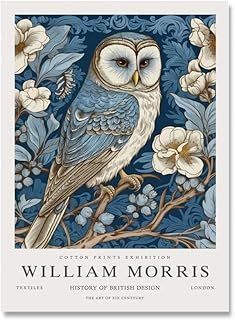 Amazon.ca : William Morris Poster Hedgehog Wall Decor For Office, Bedroom Decor Aesthetic, Flower Posters, William Morris Poster, Owl Posters, William Morris Patterns, Owl Wall Art, Art Nouveau Tiles, William Morris Art