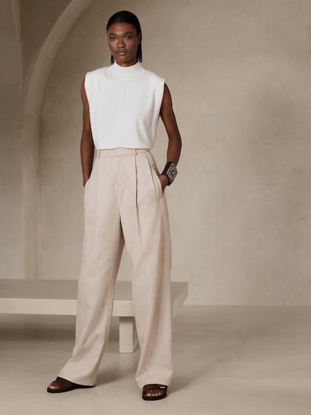 Women's Clothing Sale | Banana Republic Silky Pants, Pleated Pant, Olive Green Pants, Cotton Linen Pants, Petite Shorts, Banana Republic Women, Banana Republic Pants, Luxury Linen, Wool Pants