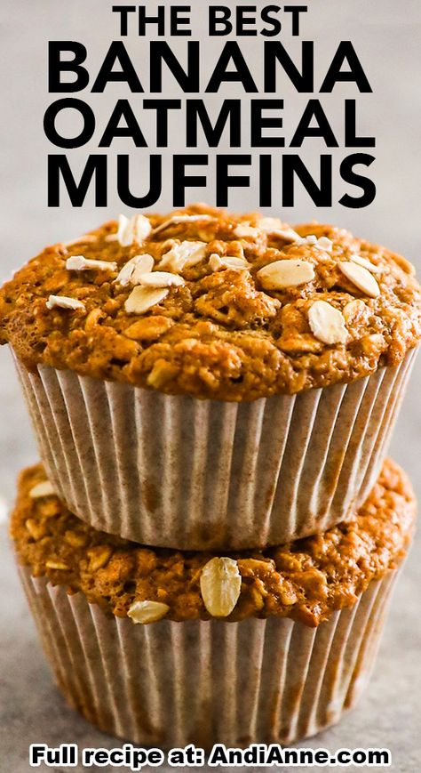 These banana oatmeal muffins recipe are the best healthy breakfast muffin filled with delicious old fashioned rolled oats, sweetened with honey and ripe bananas. The perfect breakfast or snack recipe! Oatmeal Muffins Gluten Free, Banana Muffins No Sugar, Oat Muffins Healthy, Banana Muffin Recipe Healthy, Banana Oat Muffins Healthy, Banana Oatmeal Muffins Healthy, Oatmeal Banana Bread, Oatmeal Muffins Healthy, Banana Recipes Overripe