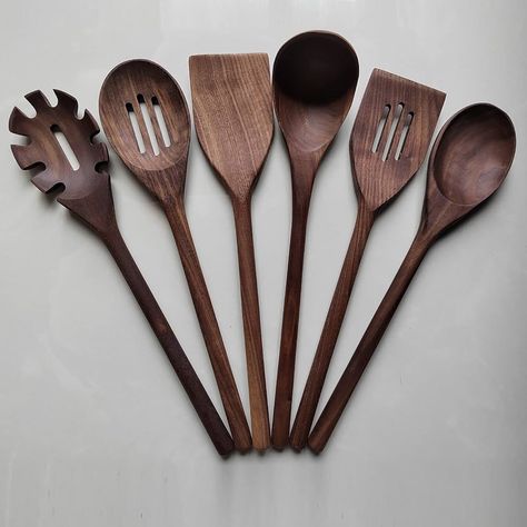 Amazon.com: 5Pcs Black walnut Wooden Utensils for Cooking,14" Long Handle Wooden Spoons for Cooking, Crafting Wooden Spoon Set, Wooden Kitchen Utensil set, Natural Black walnut Wooden utensil Set,5pcs: Home & Kitchen Black And Wood Kitchen Utensils, Wooden Spoon Holder, White Kitchen Utensils, Wood Cooking Utensils, Wooden Utensils Set, Wood Kitchen Utensils, Kitchen Spoons, Wooden Cooking Utensils, Kitchen Apartment