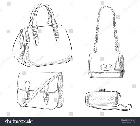 Sketches of bags. Vector fashion illustration. Women's Bags Hand Drawn Purses set of women's fashion accessories. vector illustration handbags #Ad , #Sponsored, #illustration#Women#Bags#fashion Accessories Design Sketch, Small Hand Bags, Bag Illustration, Hand Bags For Women, Drawing Bag, Womens Fashion Casual Outfits, Winter Fashion Boots, Womens Fashion Casual Spring, Womens Handbags