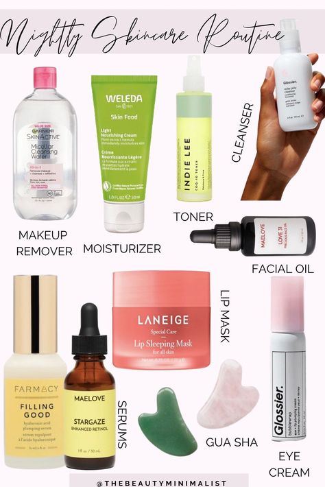 An simple 10-minute nightly skincare routine via The Beauty Minimalist; skincare tips; how to layer skincare products; order to nightly skincare routine Layer Skincare, Easy Skincare, Skincare Steps, Skincare Solutions, Minimalist Skincare, Ultra Beauty, Skincare 101, Tips Skincare, Skincare Inspiration