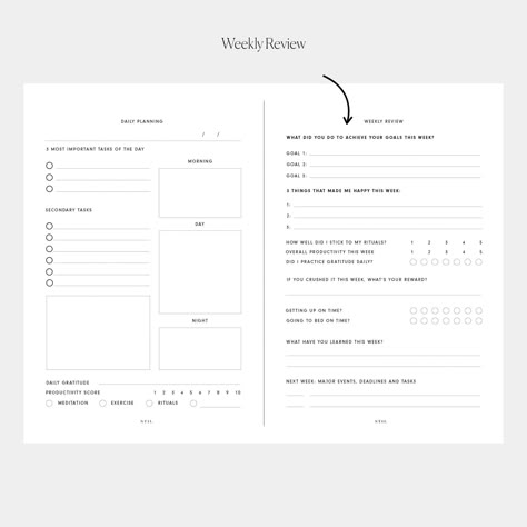 Disc Get It Done Planner productplannertemplate #freeprintables💤 One Page Planner, Planer Design, Modern Journal, Daily Planner Ideas, Weekly Planner Ideas, New Year Planner, Planner Goals, Weekly Review, Daily Planning