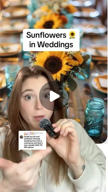 Lynea D'Aprix on Instagram: "Sunflower Wedding Inspo 🌻 #sunflower #sunflowerwedding" Wedding Theme Aesthetic, Sunflower Wedding Theme, Ranch Style Weddings, Sunflower Themed Wedding, Fall Is Coming, Sunflower Wedding, Ranch Style, Style Wedding, White Flower