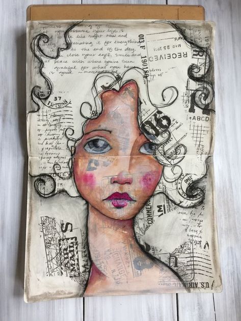 Mixed Media Silhouette Art, Jane Davenport Art, Art Canvas Abstract, Portrait Au Crayon, Jane Davenport, Magic Runes, Journal Mixed Media, Whimsical Art Journal, Mixed Media Art Projects