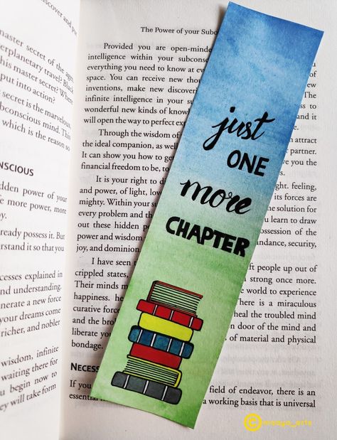 Just one more chapter, bookmark Bookmark Easy Design, Bookmark Designs Drawing, Bookmark With Quotes, Bookmark Ideas Creative, Easy Bookmark Ideas, Just One More Chapter Bookmark, One More Chapter Bookmark, Book Mark Ideas, Canvas Bookmarks