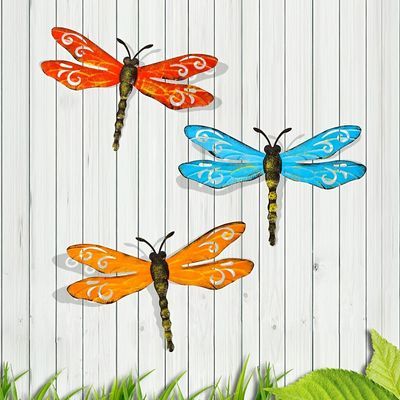 Dragonfly Yard Art, Wall Decor Outdoor, Garden Front Of House, Metal Dragonfly, Dragonfly Wall Decor, Garden Fence Art, Dragonfly Wall Art, Diy Wall Painting, Fence Art