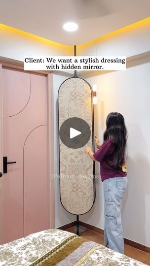 Small Dressing Table Ideas Space Saving, Hidden Mirror Dressing Table, Hidden Dressing Mirror, Mirror With Hidden Storage, Ikea India, Mirror Unit, Small Dressing Table, Corner Mirror, Smart Home Design