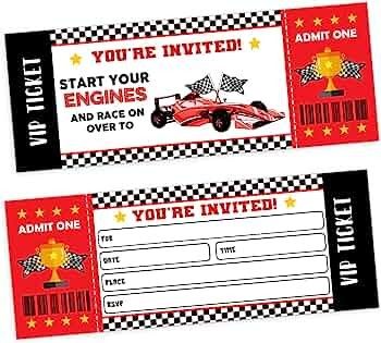 Car Party Decorations, Racing Birthday Party, Race Car Party Decorations, Ticket Party Invitations, 2 Fast 2 Furious, Racing Birthday, Movie Birthday Party, Car Party, Party Tickets