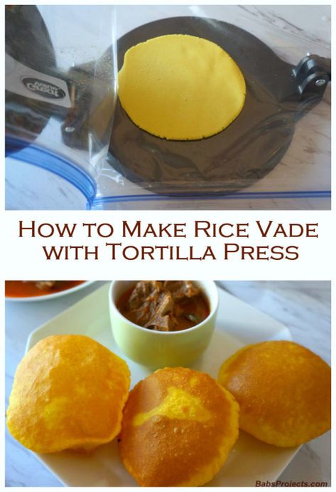 How to Make Rice Vade with Tortilla Press via @babsprojects Latin Dishes, Soup Recipes Vegetarian, Healthy Recipes Crockpot, Vegetarian Diets, Baking Techniques, Maharashtrian Recipes, Baked Breads, Recipes Potato, Tortilla Press