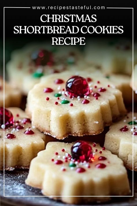 These 4-Ingredient Christmas Shortbread Cookies are a simple and festive treat that combines buttery shortbread with a pop of sweetness from maraschino cherries. They’re quick to make, deliciously light, and perfect for holiday gatherings or as a homemade gift. With only four ingredients, these cookies are an easy, flavorful addition to your holiday cookie collection! 4 Ingredient Christmas Shortbread Cookies, Christmas Short Bread Cookie Recipe, Thick Shortbread Cookies, Sparkling Shortbread Cookies, 4 Ingredient Shortbread Cookies, Christmas Shortbread Cookies Recipes, Shortbread Cookie Recipe Christmas, Cherry Shortbread Cookies, Maraschino Cherries Recipes