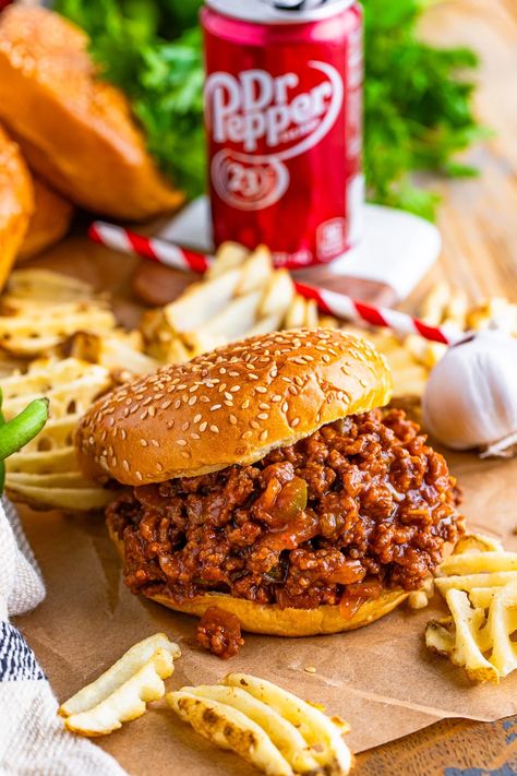 Homemade Dr. Pepper Sloppy Joes Recipe Homemade Dr Pepper, Sloppy Joe Recipe Crock Pot, Bbq Sloppy Joes, Melting Potatoes Recipe, Best Sloppy Joe Recipe, Crock Pot Sloppy Joes, Chicken Tinga Recipe, Slow Cooker Sloppy Joes, Homemade Sloppy Joe Recipe