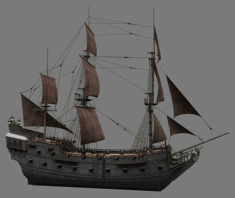 ArtStation - The Black Pearl Pirate Ship, Balazs Menyhart Black Pearl Ship, Kids Boat, Pirate Ship Model, Pirate Ship Art, The Pirates Of The Caribbean, Sparrow Art, Pirate Boats, The Black Pearl, Life Under The Sea