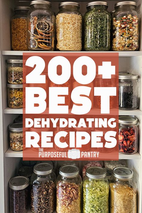 Pantry shelves of dehydrated produce in canning jars. Dehydrator Recipes Fruit, Dehydrating Recipes, Best Food Dehydrator, Storing Food Long Term, Dehydrate Potatoes, Dehydrating Food Storage, Food Dehydration, Potatoes Tomatoes, Stock Your Pantry