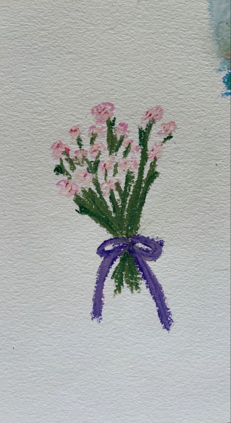 Small Oil Pastel Art, Pastel Easy Painting, Oil Pastels Flower Drawings, Oil Pastel Doodles Aesthetic, Oil Pastel Small Drawings, Crayon Drawings Easy, Oil Pastel Art Flowers Step By Step, Pink Oil Pastel Art, Crayon Drawings Aesthetic