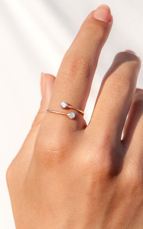 Dual Birthstone Ring, Dainty Gold Rings, Gold Ring Designs, Personalized Ring, Cute Rings, Fashion Ring, Gold Engagement Rings, Birthstone Ring, High Quality Jewelry