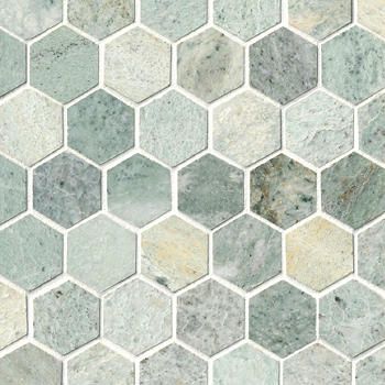 Mosaic Tiles for Bathrooms, Backsplashes & More | The Tile Shop Blue Green Backsplash Kitchen, Sage Green Backsplash, Shower Update, Green Mosaic Tile, Green Tile Bathroom, Green Backsplash, Hex Tile, Marble Wall Tiles, Renovation Inspiration