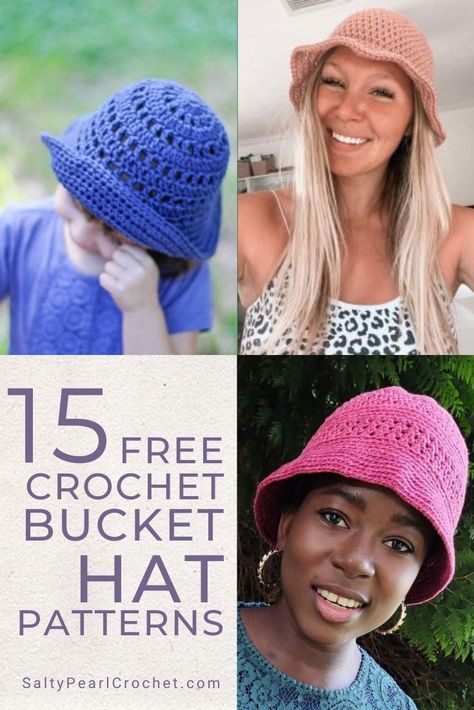 Crochet Hats With Brims, Crochet Brimmed Hat Pattern Free, Free Crochet Bucket Hat Pattern, Bucket Hat Crochet Pattern Free, Free Crochet Bucket Hat Patterns, Free Crochet Bucket Hat, Bucket Hat Patterns, Easy Crochet Bucket Hat, Bucket Hat Pattern Free