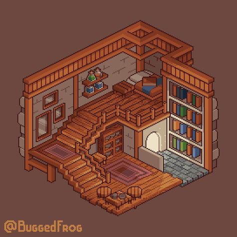 Bugged Frog on X: "I remember when I escaped to a cabin so magical that it seemed that the books were gigantic and full of fantastic stories! - #pixelart #pixel #art #isometric https://t.co/66S6gEsSze" / X Pixel Art Isometric, Interior Concept Art, 3d Pixel, Isometric Drawing, Pixel Animation, Pixel Art Tutorial, Isometric Art, Isometric Design, Pixel Design