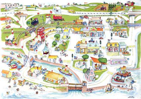 Richard Scarry's Busy Town Busy Town, Favorite Childhood Books, Richard Scarry, Interactive Walls, Baby Birds, Book Maker, Mosaic Murals, Town Map, Childhood Books