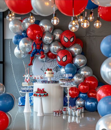 Spider Man Theme Birthday Decor, Spider Man Theme Birthday Party, Spider Man Birthday Ideas, Spider Man Decorations, Spiderman Party Ideas Decoration, Spider Man Decorations Birthday, Spider-man Party, Spider Man Themed Birthday Party, Spider-man Birthday