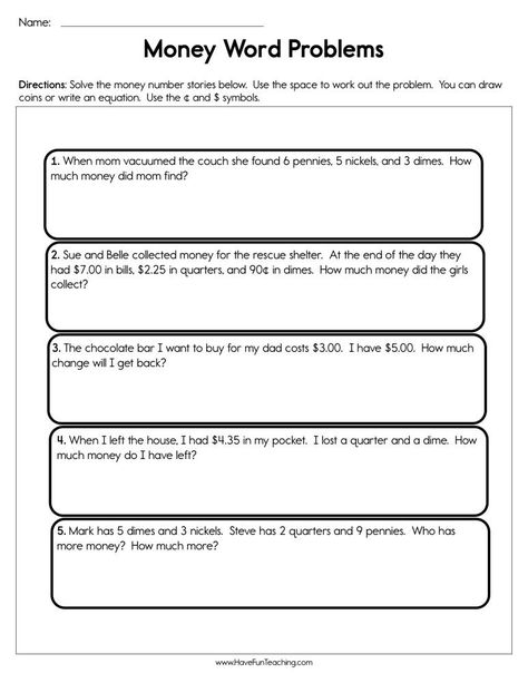 Solving Money Word Problems Worksheet Tutoring Resources, Math Money, Money Word Problems, Adding Money, Problem Solving Worksheet, Logic Problems, Indian Currency, Addition Words, Measurement Worksheets