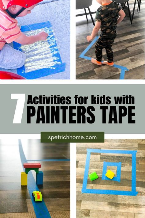 Activity for kids Painter Tape Activities, Painters Tape Activities For Kids, Food Ideas For Halloween, Painters Tape Art, Masking Tape Art, Creativity For Kids, Bored Kids, Tape Art, Kid Bedroom