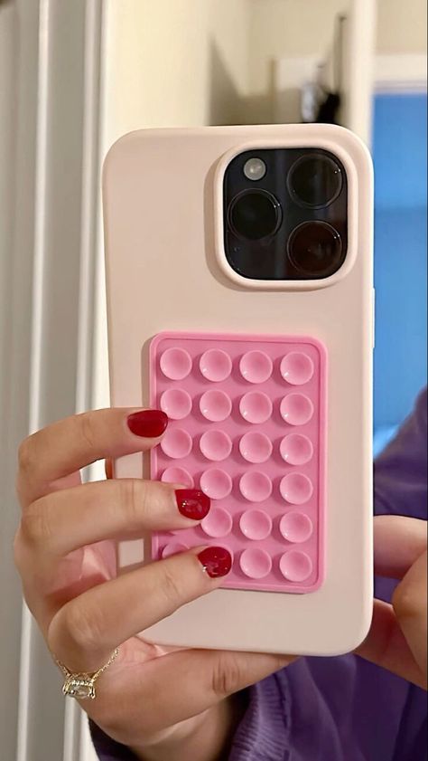 Silicon Phone Cover, Silicone Phone Case Aesthetic, Suction Phone Case, Shower Phone Holder, Pink Phone Case, Pink Phone, Girly Phone Cases, Iphone Obsession, Silicone Iphone Cases