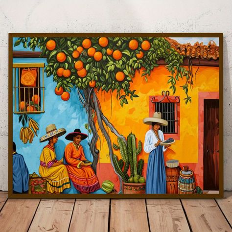 Faster shipping. Better service Mexico Painting Easy, Contemporary Mexican Art, Mexican Wall Art Hacienda Style, Mexican Style Decor Bedroom, Mexican Style Painting, Mexican Art Work, Mexican Inspired Art, Mexican Interior Design Bedroom, Traditional Mexican Home Decor