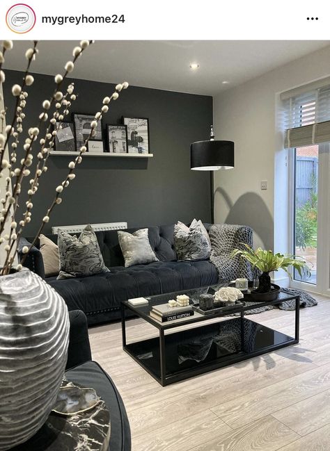 Black Sofa Living Room Ideas, Black Sofa Living, Dark Grey Sofa Living Room, Black Sofa Living Room Decor, Dark Grey Couch Living Room, Black Sofa Living Room, Sofa Living Room Ideas, Dark Grey Living Room, Grey Sofa Living Room