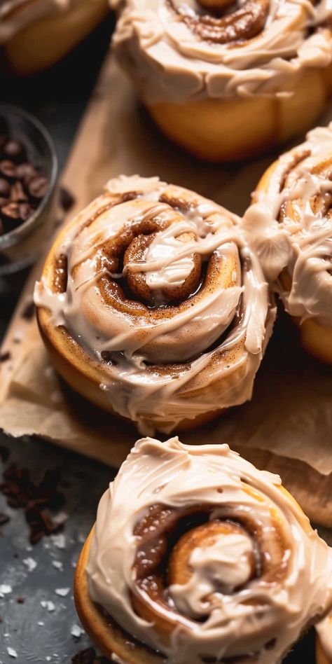 Coffee Cinnamon Rolls [145 Minutes] - Chasety Coffee Frosting, Widget Wallpaper, Cinnamon Roll Dough, Milk And Sugar, Active Dry Yeast, Healthier Options, Cozy Mornings, Cinnamon Swirl, Cinnamon Rolls Recipe