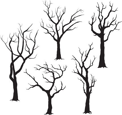 Boom Kunst, Bare Trees, Tree Clipart, Wedding Silhouette, Silhouette Clip Art, Silhouette Illustration, Desenho Tattoo, Tree Silhouette, Tree Drawing