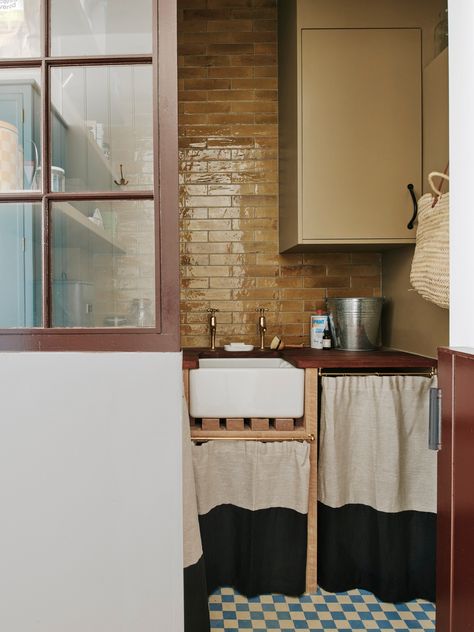 Scullery Ideas, Clever Kitchen Storage, Lucy Williams, Reclaimed Brick, House Blend, London House, Victorian Terrace, English Design, Kitchen Nook