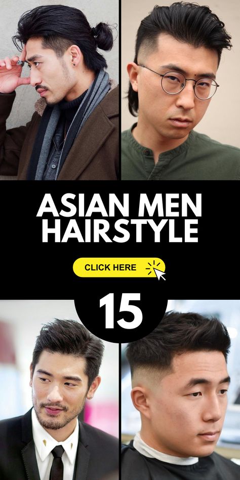 Elevate your look with Asian men hairstyle choices, from short to medium long hair. Our stylists create short fades, messy vibes, and elegant long straight hair. Discover medium long hair undercut options and styles for round faces. Try 2023-2024 perms and short round faces designs, with curly and wavy selections. Enhance your oval face with medium long hair curly or a sleek straight style, complemented by glasses. Mens Hairstyles Medium Asian, Asian Male Perm Hair, Mens Long Fade Haircut, Men Haircut For Wavy Hair, Men’s Asian Hairstyles, Short Haircut For Asian Men, Asian Man Haircut Oval Face, Round Face Hairstyles Mens Long, Mens Hairstyles Medium Messy Wavy Hair