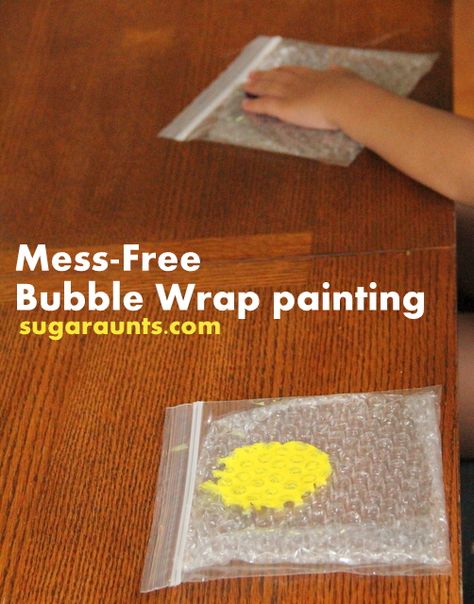 Mess-free painting with an added sensory component...Bubble Wrap! This is a great fine motor strengthening activity. MUST try this!! Bubble Wrap Painting, Mess Free Painting, Insect Activities, Free Paint, Free Painting, Sensory Processing, Cursive Writing, Toddler Art, Toddler Fun