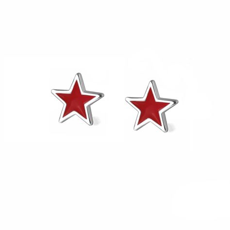 Star Earrings | Red Star Stud Earrings Silver, Star Jewelry Birthday Gift for Teen Girls Star Stud Earrings, Stud Earrings Silver, Birthday Gifts For Teens, Funky Design, Star Earrings Stud, Jewelry Birthday, Funky Jewelry, Star Jewelry, Earrings Red