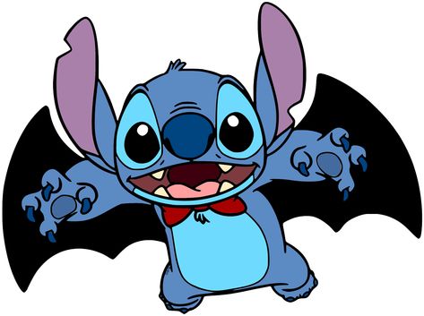 Clip art of Stitch dressed as a bat for Halloween #disney, #liloandstitch, #stitch, #halloween Scary Stitch, Stitch Backgrounds, Bat For Halloween, Stitch Wallpapers, Stitch Background, Halloween Clip Art, Stitch Halloween, Lilo And Stitch Drawings, Halloween Clips