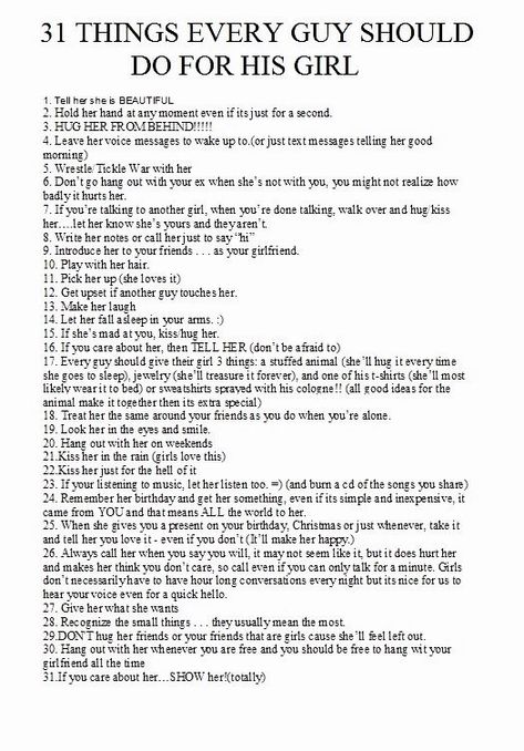 Things Guys Should Do In A Relationship, The Perfect Bf List, Relationship Firsts List, Thoughtful Things To Do For Girlfriend, Things That Guys Do That Girls Love, Should I Date This Guy, Sweet Things To Do For Your Girlfriend, Things To Do On A First Date, Perfect Girlfriend List