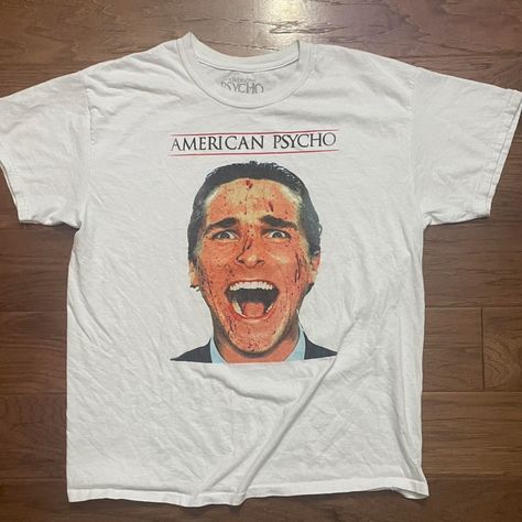 American Psycho T-Shirt Fast Shipping $25 Lowest I Can Do Custom Deadstock Hit Me With Questions Cute Simple Shirts, I Love Shirts, Graphic Shirt Outfit, T Shirt Outfit Ideas, Y2k T Shirt, Silly Shirt, Band T Shirts, Fashion Shirts, Artist Outfit