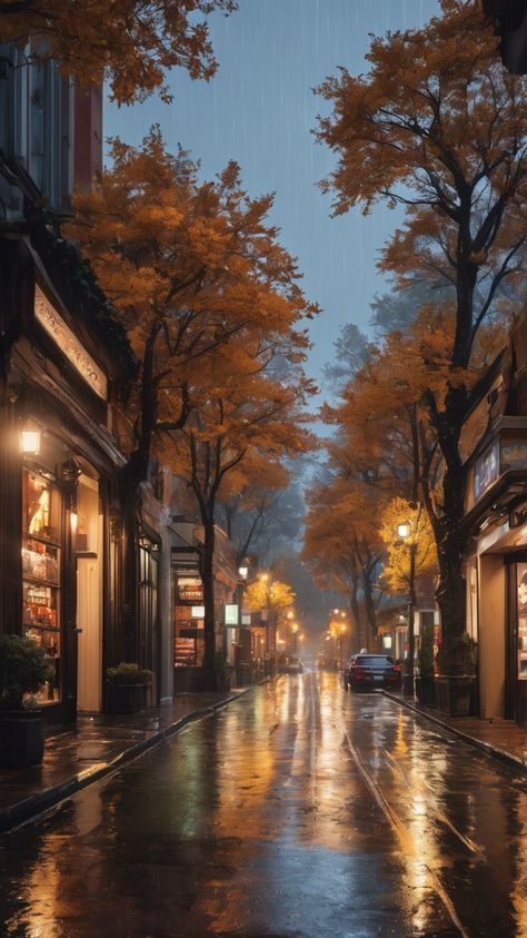 Romance Definition, Street View Aesthetic, Lugar Aesthetic, London Rain, Rainy Wallpaper, Architecture Photography Buildings, Cozy Rainy Day, Rainy Street, Nostalgic Aesthetic