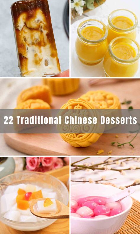 Desserts For Chinese New Year, Chinese Dessert Recipe Traditional, Asian Fruit Dessert, Chinese Deserts Sweets, Authentic Chinese Desserts, Lunar New Year Treats, Asian Inspired Dessert Recipes, Easy Lunar New Year Recipes, Easy Chinese Desserts