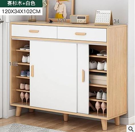 Corrigan Studio® Shoe Cabinet Home Entrance Modern Large Capacity Entrance Living Room | Wayfair Closed Shoe Rack, Shoe Rack Cabinet Design, Shoe Storage Design, Shoe Rack For Small Spaces, Shoe Cabinet Design, Modern Shoe Rack, Small Storage Cabinet, Shoe Organizers, Wooden Shoe Racks