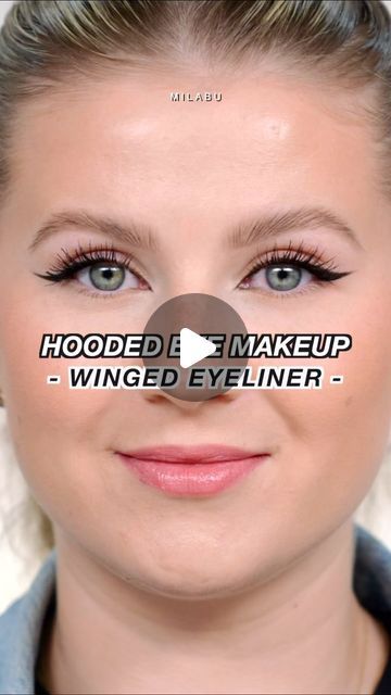 Natural Smokey Eye Makeup Hooded Eyes, How To Eyeliner For Hooded Eyes, Winged Eyeliner For Small Eyes, Double Cat Eyeliner, Fox Eyes On Hooded Eyes, Wing On Hooded Eyelid, Soft Cat Eye Makeup Hooded Eyes, Simple Winged Eyeliner Hooded Eyes, Wedding Makeup Downturned Eyes