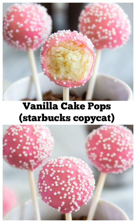 Vanilla Cake Pop Recipe, Vanilla Cake Pops, Starbucks Cake Pops, Cake Pops Recipe, Vegan Vanilla Cake, Easy Vanilla Cake, Starbucks Cake, Pops Cake, Cake Pop Maker