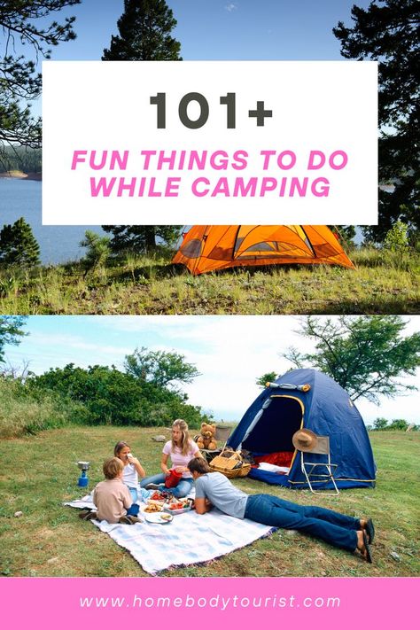 101+ Fun Things to do While Camping Outdoor Camp Activities, Adult Camping Activities, Things To Do While Camping, Girls Camping Trip, Fun Camping Activities, Best Bucket List, Solo Camping, Bucket List Vacations, Nature Hikes