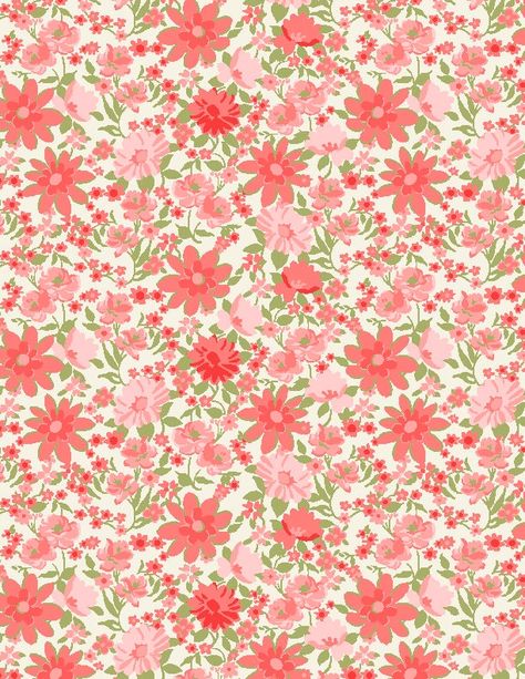 "Listing is for 1/2 yard of Sentiments - Packed Floral Cream by Kaye England Manufacturer: Wilmington Prints Fabric type: 100% cotton Fabric width: 44/45\" SKU: 1803 98723 133 If more than 1/2 yard is ordered, item will be one continuous cut. Item ships from smoke/pet free home." Backgrounds Cottagecore, Pink Spring Background, Cute Floral Wallpapers, Cute Fabric Patterns, Loveshackfancy Wallpaper, Cute Fabric Prints, Cute Backgrounds Pink, Cute Floral Background, Aesthetic Floral Wallpaper