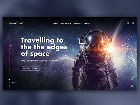 SpaceX website concept Astronomy Website Design, Space Website Design, Header Design Ideas, Header Ideas, Babymoon Photos, Website Concept, Polygon Modeling, Header Design, Website Header