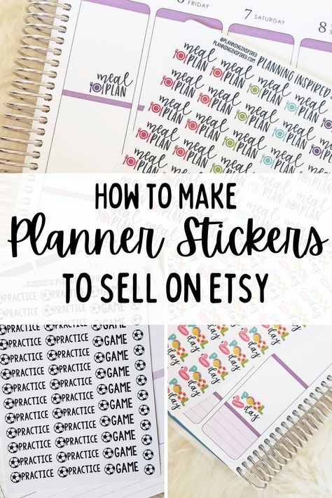 Stickers To Sell, Make Planner, Etsy Planner, Etsy Tutorial, How To Make Planner, Planner Dividers, Etsy Stickers, How To Make Stickers, Sticker Template