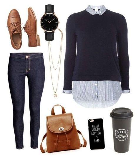 Smart and Trendy Fall Fashion 2018 #shopthelook #OOTD #WearToWork #fallfashion Trendy Fall Fashion, Gap Outfits, Stile Preppy, Oxford Shoes Outfit, Spencer Hastings, Look Retro, Winter Mode, Hipster Outfits, Neue Outfits