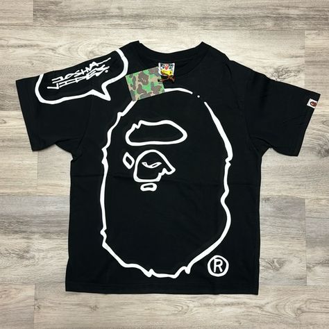 Bape A Bathing Ape Joshua Vides Ape Head Tee See Sizes Available New With Tags And Bag Location M-1 L-8 Xl-4 Xxl-5 Streetwear T Shirt Design Ideas, Bape Tee, Bape Black, Bape Shirt, Clothing Reference, Head Color, Clothing Pieces, Bathing Ape, Streetwear Y2k